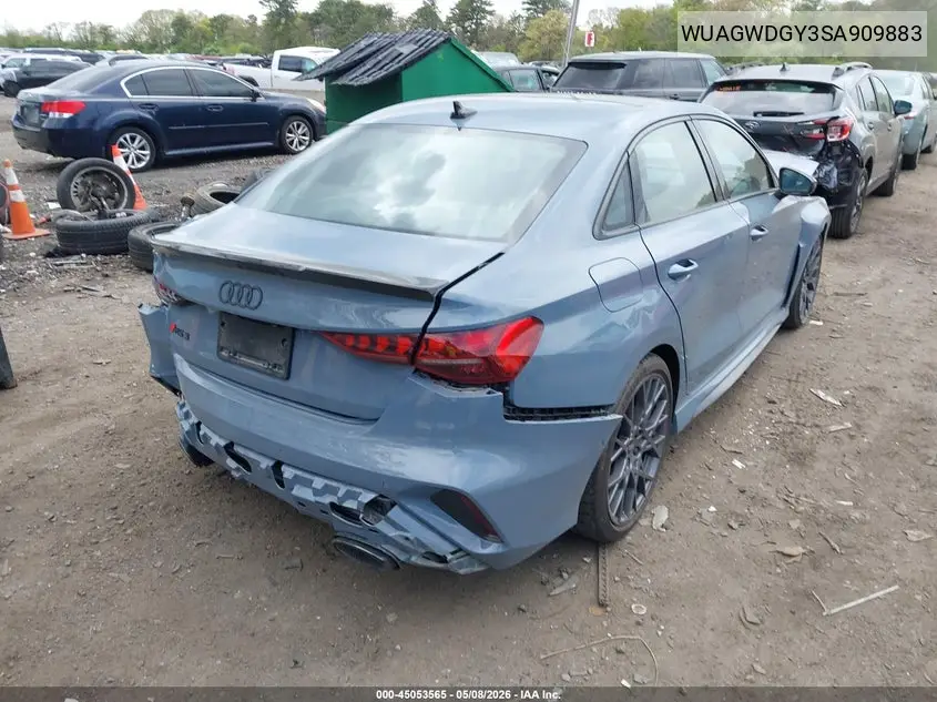 2025 Audi Rs 3 Tfsi Quattro S Tronic VIN: WUAGWDGY3SA909883 Lot: 45053565