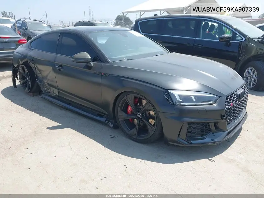 2019 Audi Rs 5 2.9T VIN: WUABWCF59KA907339 Lot: 45486730