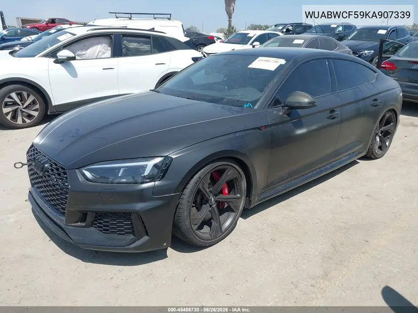 2019 Audi Rs 5 2.9T VIN: WUABWCF59KA907339 Lot: 45486730