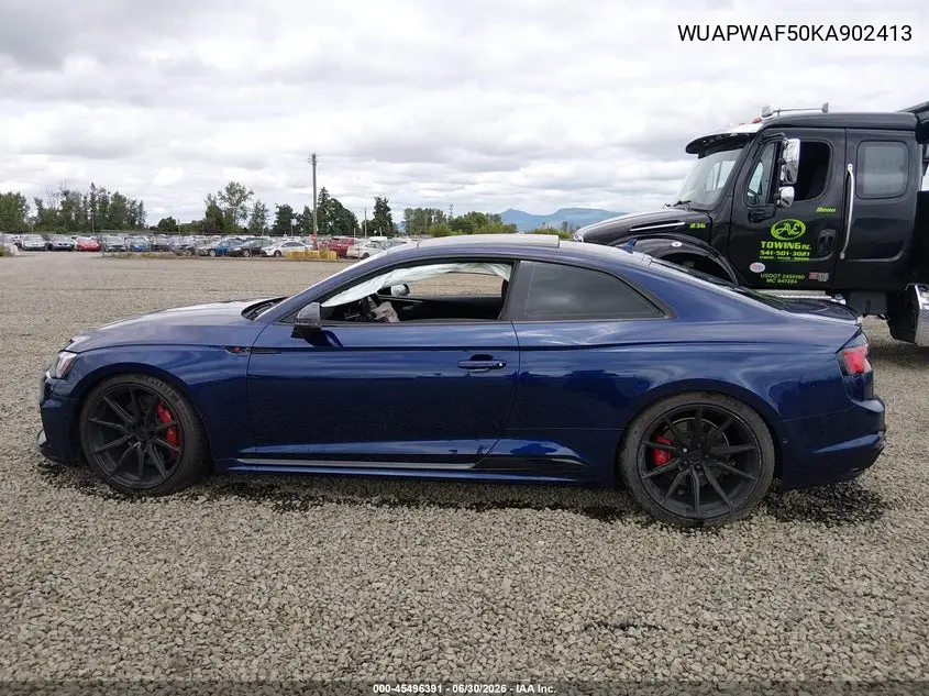 2019 Audi Rs 5 2.9T VIN: WUAPWAF50KA902413 Lot: 45496391