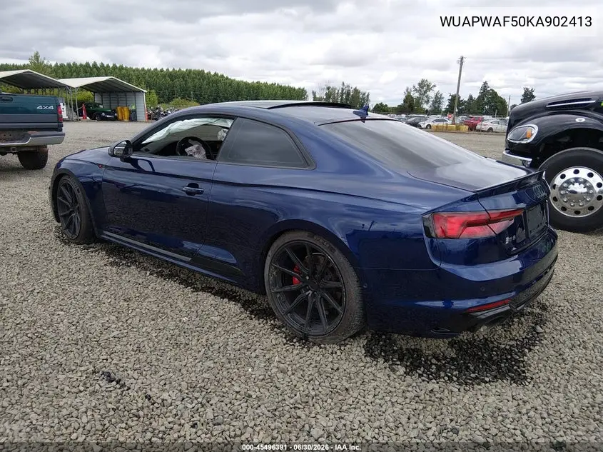 2019 Audi Rs 5 2.9T VIN: WUAPWAF50KA902413 Lot: 45496391