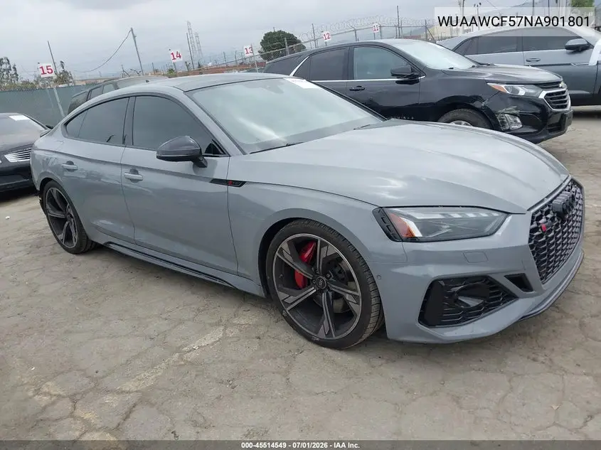 2022 Audi Rs 5 Sportback Tfsi Quattro Tiptronic VIN: WUAAWCF57NA901801 Lot: 45514549