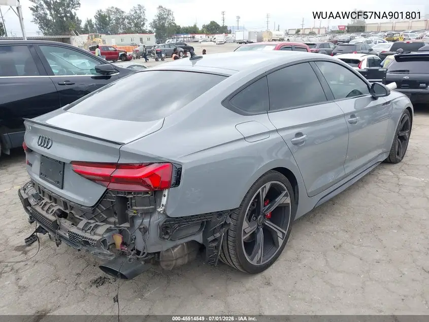 2022 Audi Rs 5 Sportback Tfsi Quattro Tiptronic VIN: WUAAWCF57NA901801 Lot: 45514549