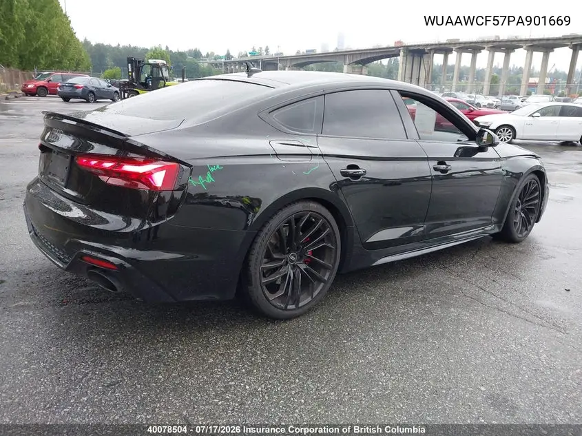 2023 Audi Rs5 VIN: WUAAWCF57PA901669 Lot: 40078504