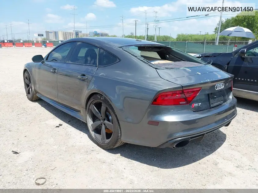 2014 Audi Rs 7 4.0T Prestige VIN: WUAW2AFC8EN901450 Lot: 45419961