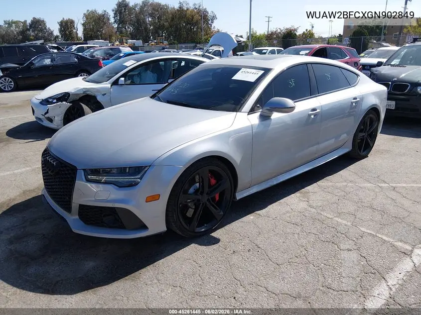 2016 Audi Rs 7 4.0T Prestige VIN: WUAW2BFCXGN902849 Lot: 45261445
