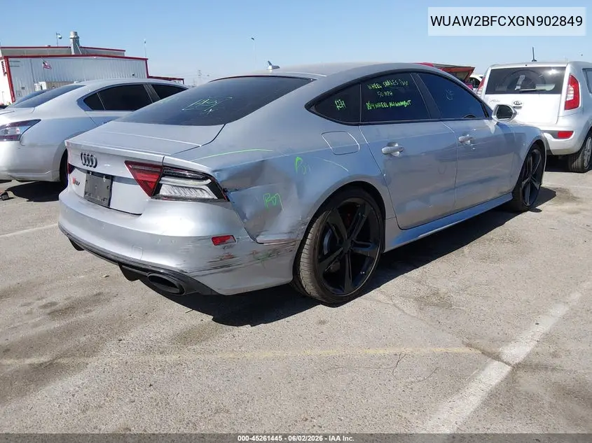 2016 Audi Rs 7 4.0T Prestige VIN: WUAW2BFCXGN902849 Lot: 45261445