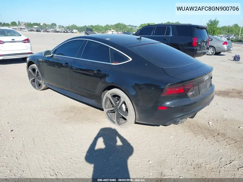 2016 Audi Rs 7 4.0T Prestige VIN: WUAW2AFC8GN900706 Lot: 45274368