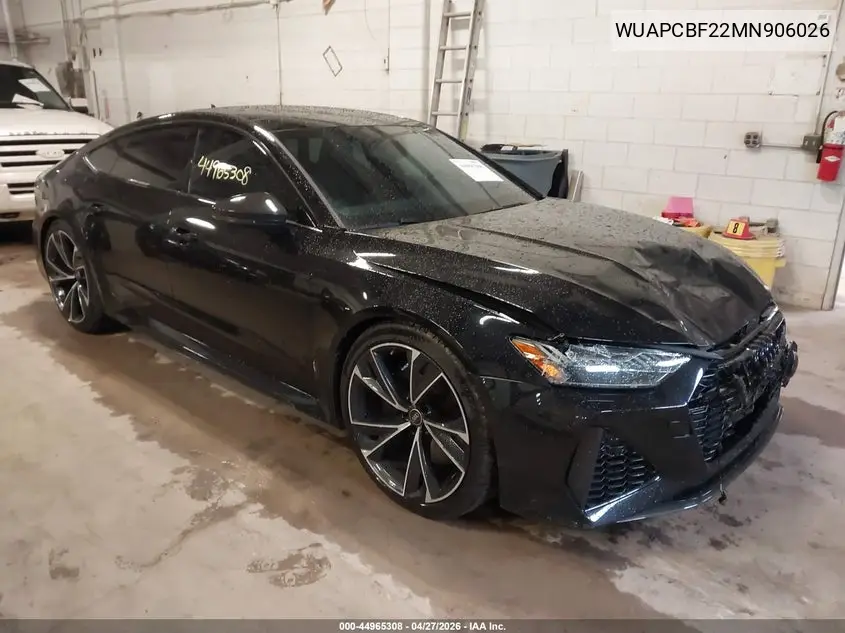 2021 Audi Rs 7 Sportback Tfsi Quattro Tiptronic VIN: WUAPCBF22MN906026 Lot: 44965308