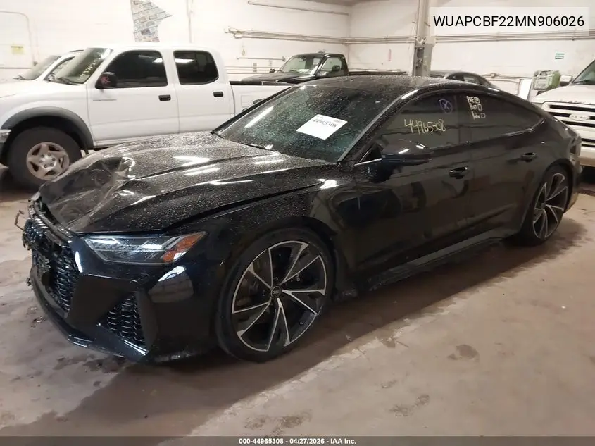 2021 Audi Rs 7 Sportback Tfsi Quattro Tiptronic VIN: WUAPCBF22MN906026 Lot: 44965308