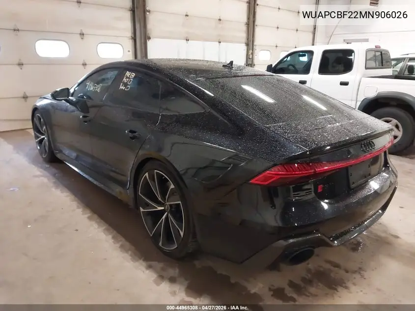 2021 Audi Rs 7 Sportback Tfsi Quattro Tiptronic VIN: WUAPCBF22MN906026 Lot: 44965308