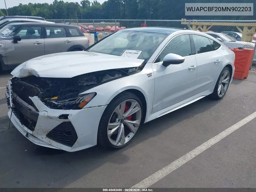 2021 Audi Rs 7 Sportback Tfsi Quattro Tiptronic VIN: WUAPCBF20MN902203 Lot: 45482480