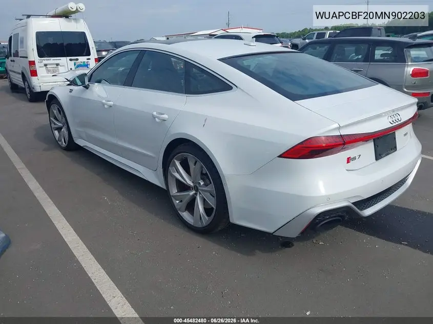2021 Audi Rs 7 Sportback Tfsi Quattro Tiptronic VIN: WUAPCBF20MN902203 Lot: 45482480