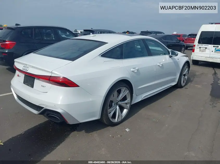 2021 Audi Rs 7 Sportback Tfsi Quattro Tiptronic VIN: WUAPCBF20MN902203 Lot: 45482480