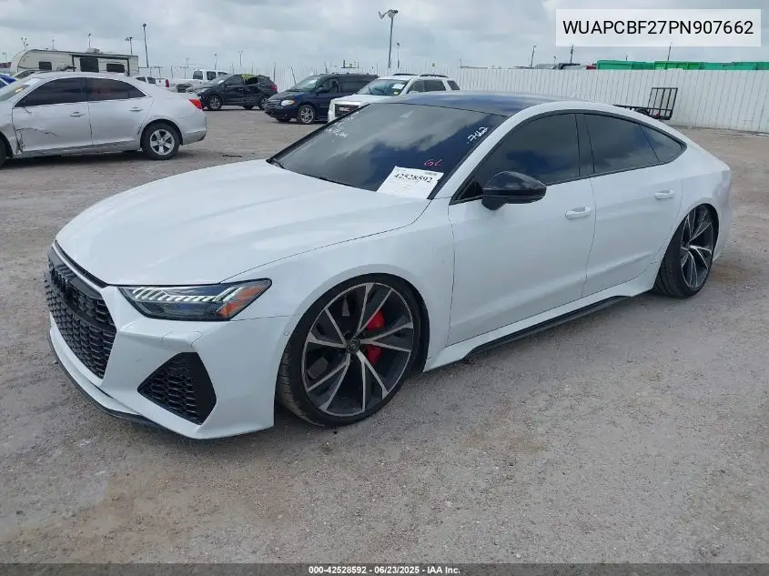 2023 Audi Rs 7 Sportback Tfsi Quattro Tiptronic VIN: WUAPCBF27PN907662 Lot: 42528592