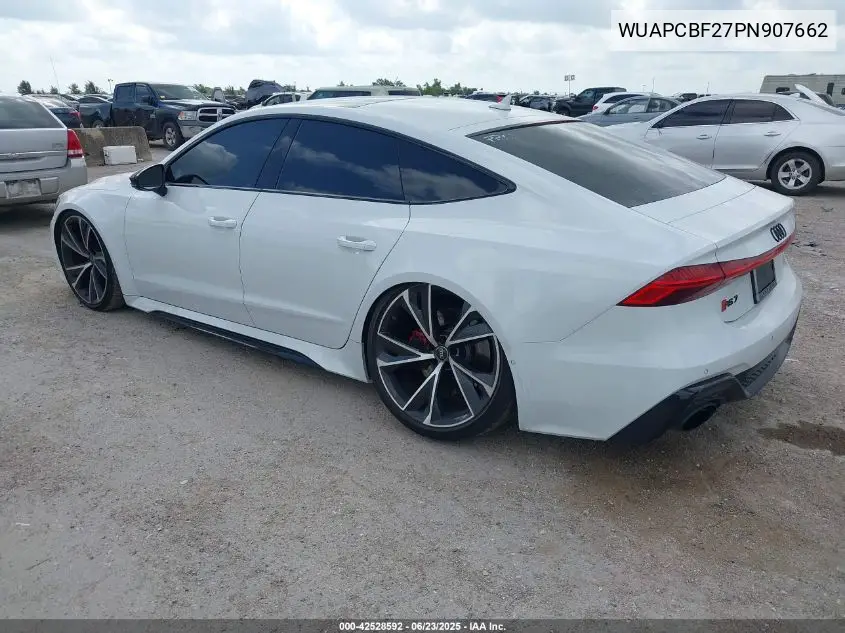 2023 Audi Rs 7 Sportback Tfsi Quattro Tiptronic VIN: WUAPCBF27PN907662 Lot: 42528592