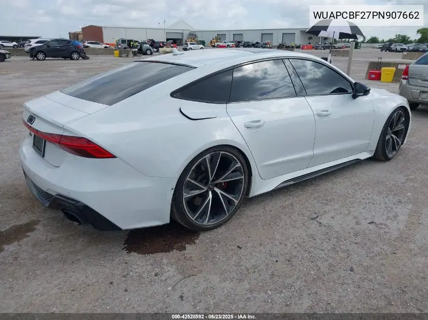 2023 Audi Rs 7 Sportback Tfsi Quattro Tiptronic VIN: WUAPCBF27PN907662 Lot: 42528592