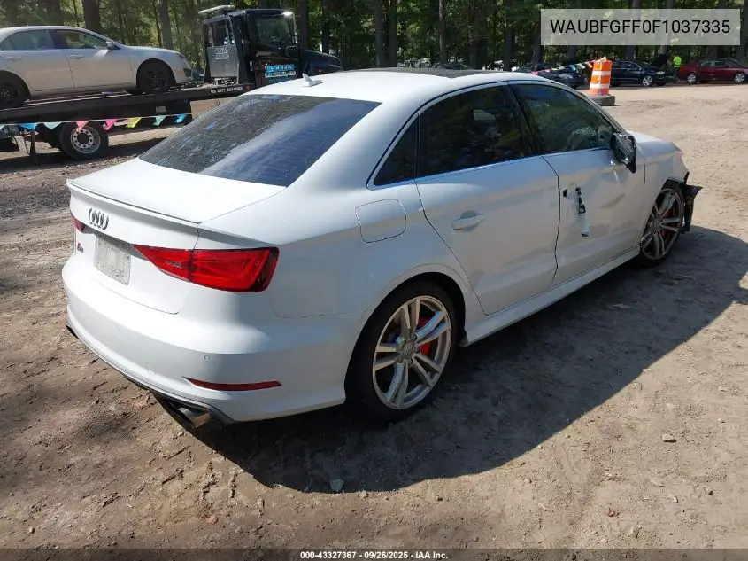 2015 Audi S3 2.0T Premium Plus VIN: WAUBFGFF0F1037335 Lot: 43327367