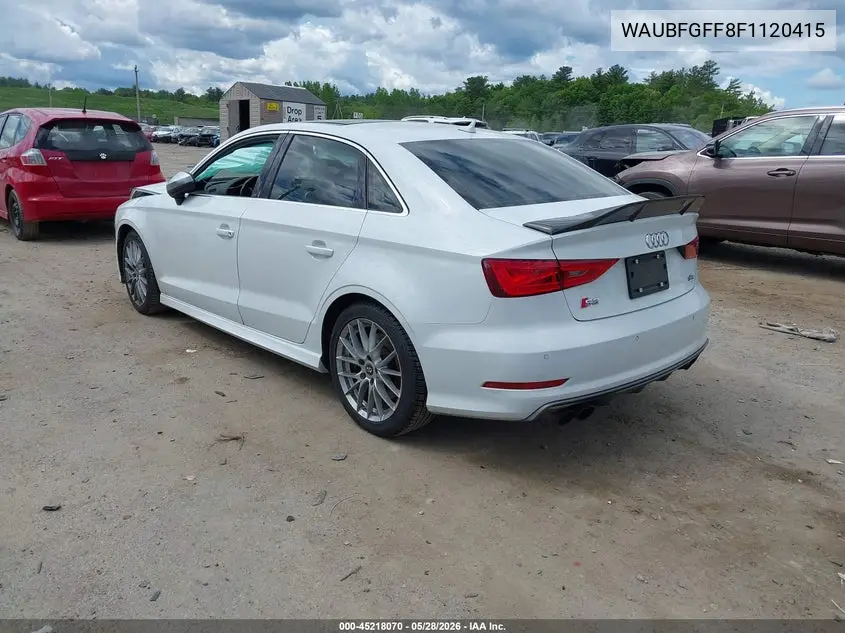 2015 Audi S3 2.0T Premium Plus VIN: WAUBFGFF8F1120415 Lot: 45218070