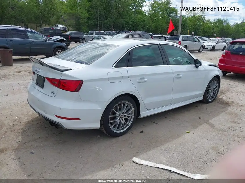 2015 Audi S3 2.0T Premium Plus VIN: WAUBFGFF8F1120415 Lot: 45218070
