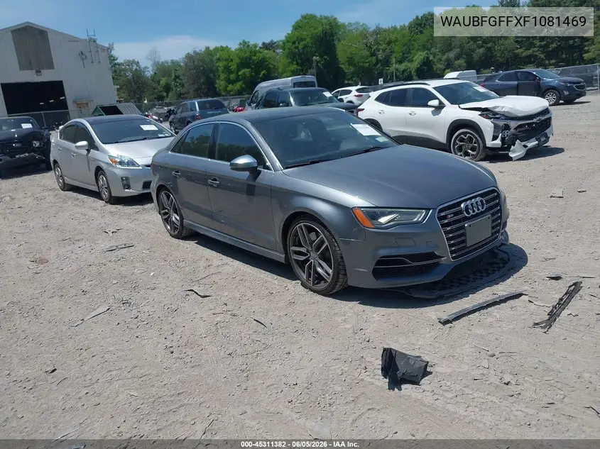 2015 Audi S3 2.0T Premium Plus VIN: WAUBFGFFXF1081469 Lot: 45311382