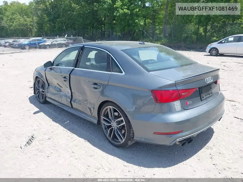 2015 Audi S3 2.0T Premium Plus VIN: WAUBFGFFXF1081469 Lot: 45311382