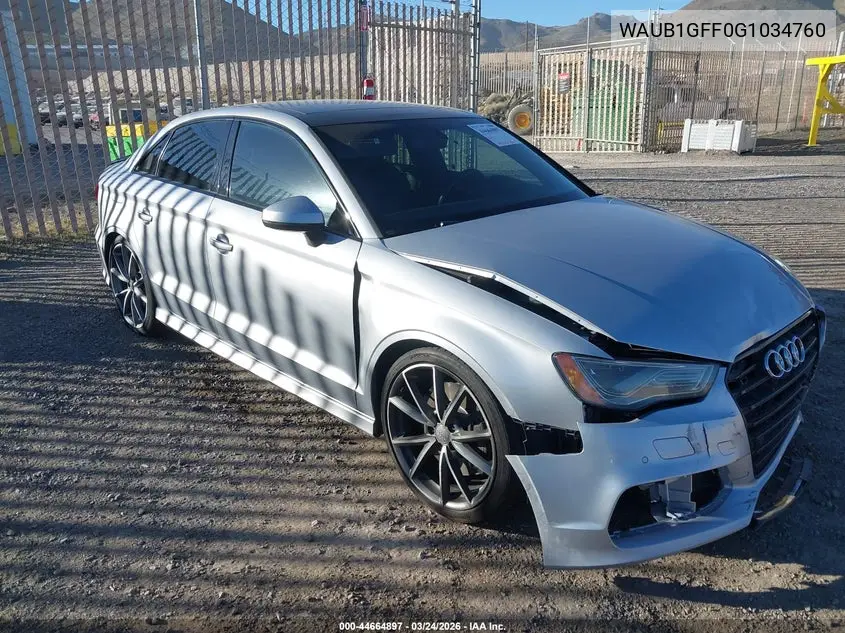 2016 Audi S3 2.0T Premium Plus VIN: WAUB1GFF0G1034760 Lot: 44664897