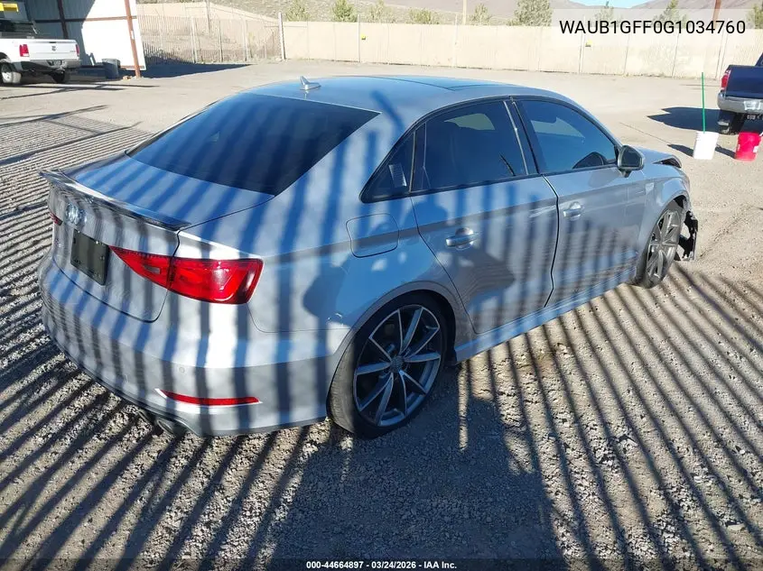 2016 Audi S3 2.0T Premium Plus VIN: WAUB1GFF0G1034760 Lot: 44664897