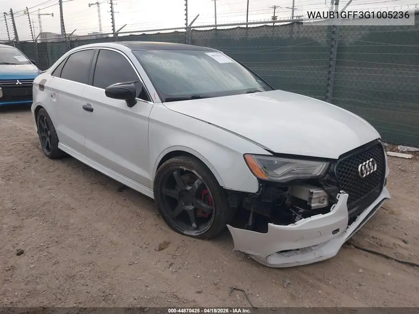 2016 Audi S3 2.0T Premium Plus VIN: WAUB1GFF3G1005236 Lot: 44870425