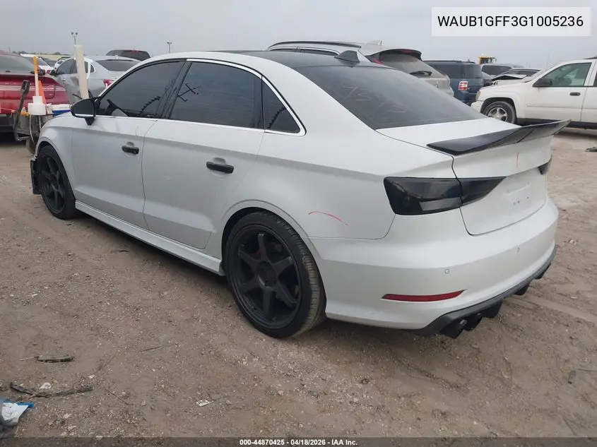 2016 Audi S3 2.0T Premium Plus VIN: WAUB1GFF3G1005236 Lot: 44870425