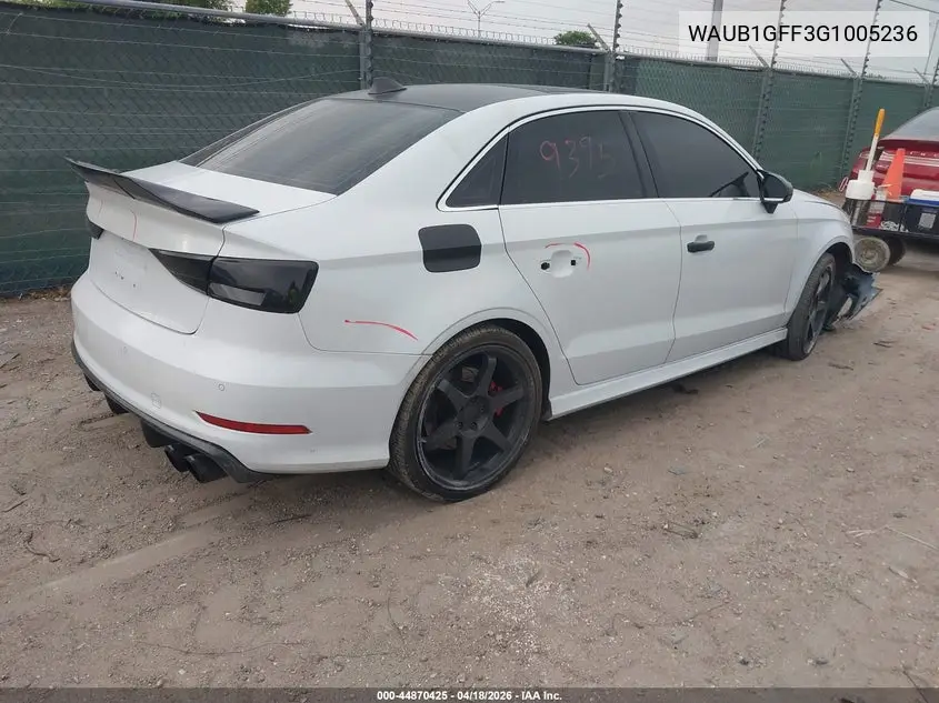 2016 Audi S3 2.0T Premium Plus VIN: WAUB1GFF3G1005236 Lot: 44870425