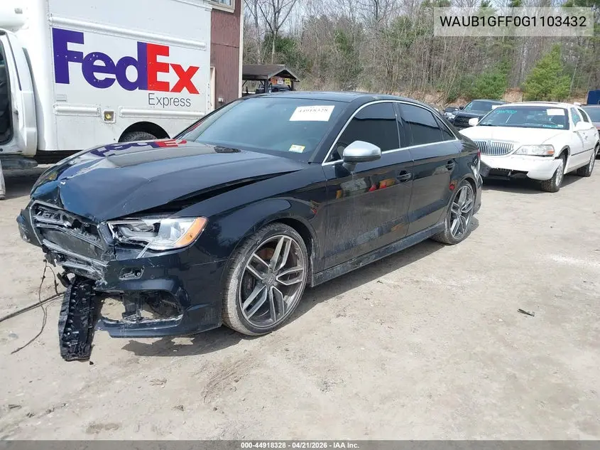 2016 Audi S3 2.0T Premium Plus VIN: WAUB1GFF0G1103432 Lot: 44918328