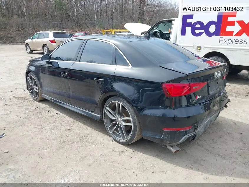 2016 Audi S3 2.0T Premium Plus VIN: WAUB1GFF0G1103432 Lot: 44918328