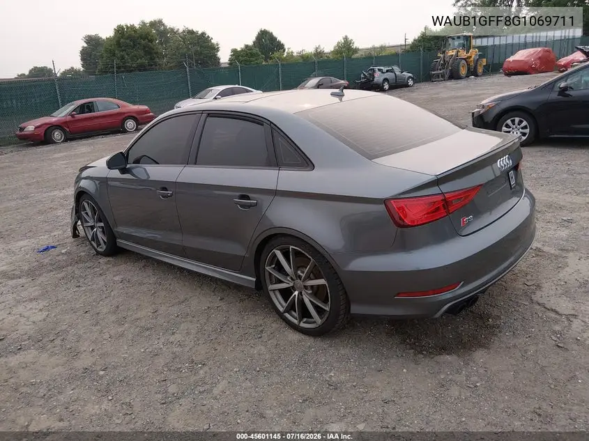 2016 Audi S3 Premium Plus VIN: WAUB1GFF8G1069711 Lot: 45601145