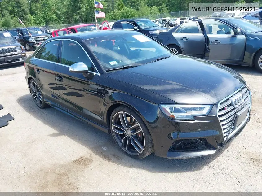 2017 Audi S3 Premium Plus VIN: WAUB1GFF8H1025421 Lot: 45312894