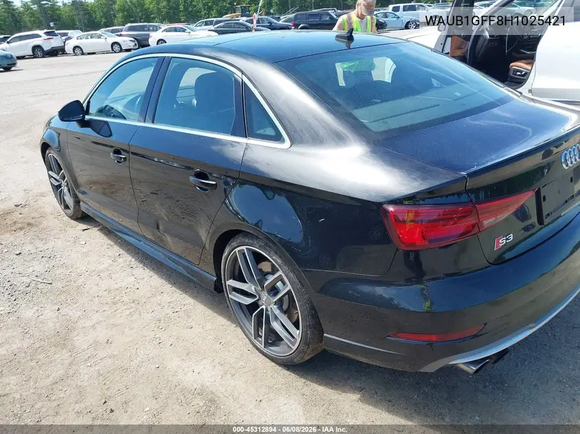 2017 Audi S3 Premium Plus VIN: WAUB1GFF8H1025421 Lot: 45312894
