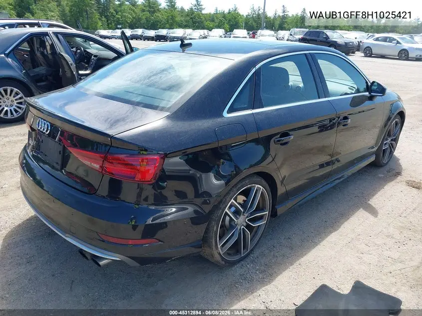 2017 Audi S3 Premium Plus VIN: WAUB1GFF8H1025421 Lot: 45312894