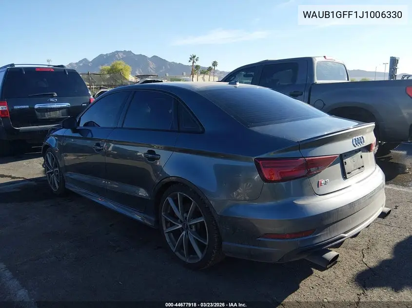 2018 Audi S3 2.0T Premium Plus VIN: WAUB1GFF1J1006330 Lot: 44677918