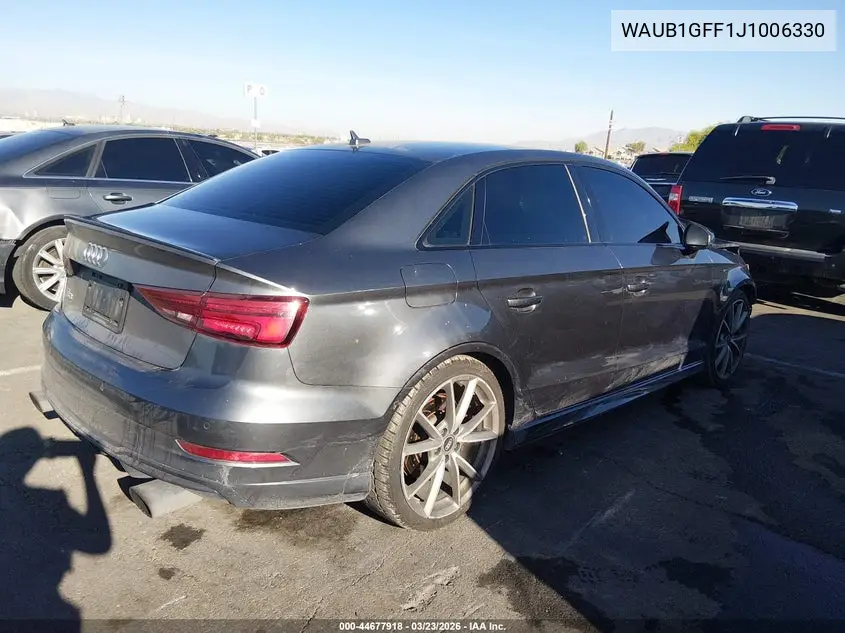 2018 Audi S3 2.0T Premium Plus VIN: WAUB1GFF1J1006330 Lot: 44677918