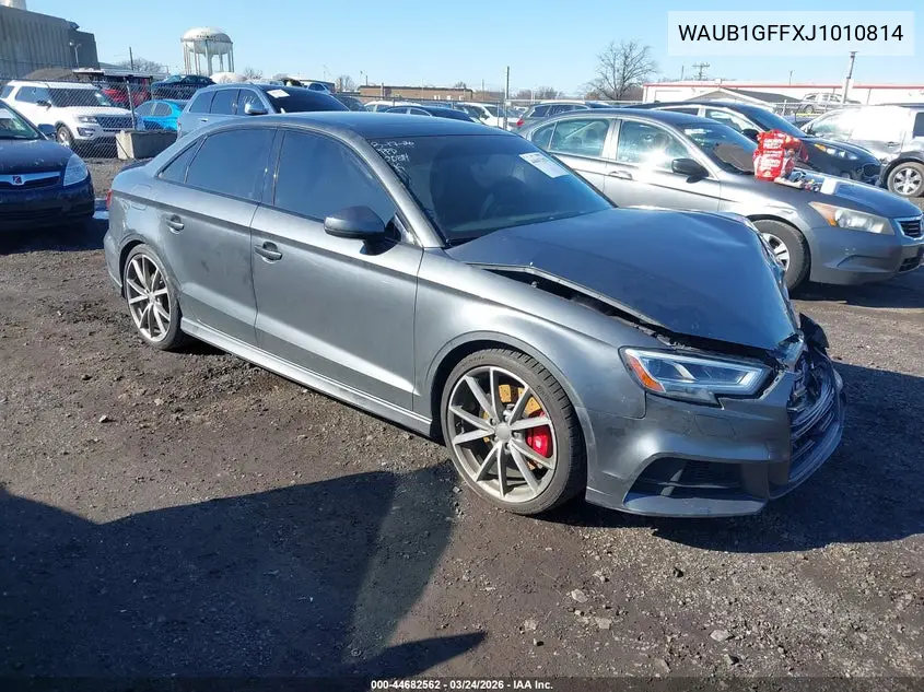 2018 Audi S3 2.0T Premium Plus/2.0T Tech Premium Plus VIN: WAUB1GFFXJ1010814 Lot: 44682562
