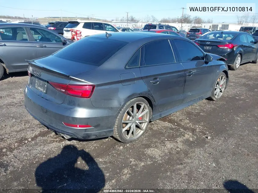 2018 Audi S3 2.0T Premium Plus/2.0T Tech Premium Plus VIN: WAUB1GFFXJ1010814 Lot: 44682562