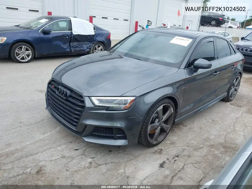 2019 Audi S3 2.0T Premium Plus VIN: WAUF1GFF2K1024502 Lot: 45490377