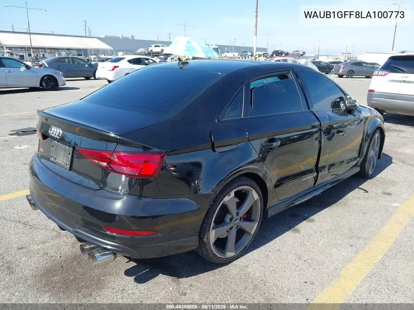 2020 Audi S3 Premium Tfsi Quattro S Tronic VIN: WAUB1GFF8LA100773 Lot: 45366808