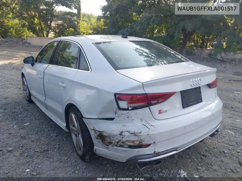 2020 Audi S3 Premium Tfsi Quattro S Tronic VIN: WAUB1GFFXLA001517 Lot: 45544310