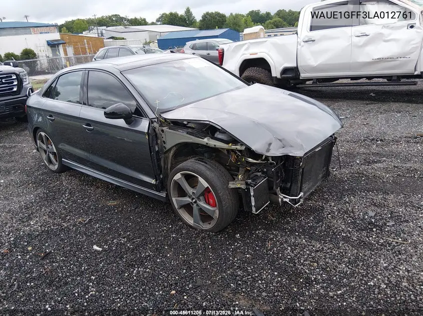 2020 Audi S3 Premium Plus Tfsi Quattro S Tronic VIN: WAUE1GFF3LA012761 Lot: 45611206