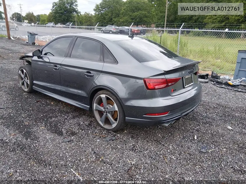 2020 Audi S3 Premium Plus Tfsi Quattro S Tronic VIN: WAUE1GFF3LA012761 Lot: 45611206