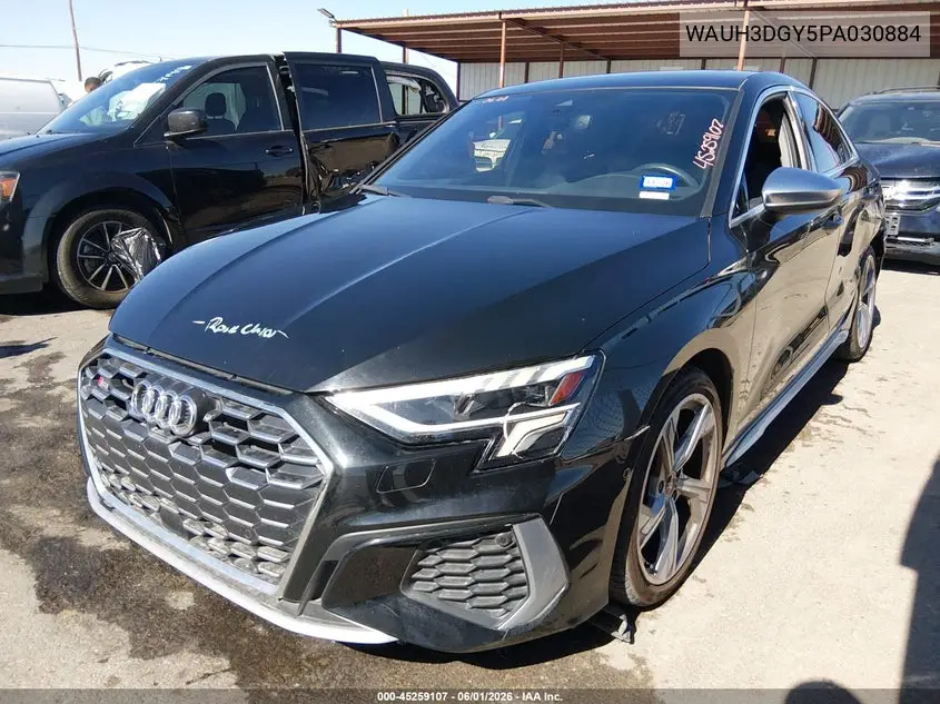 2023 Audi S3 Premium Plus Tfsi Quattro S Tronic VIN: WAUH3DGY5PA030884 Lot: 45259107