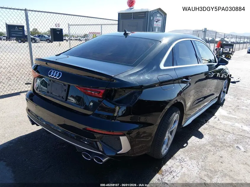 2023 Audi S3 Premium Plus Tfsi Quattro S Tronic VIN: WAUH3DGY5PA030884 Lot: 45259107