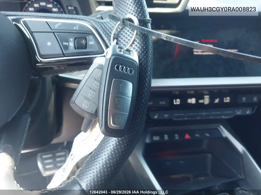 2024 Audi S3 2.0T Progressiv VIN: WAUH3CGY0RA008823 Lot: 12642043