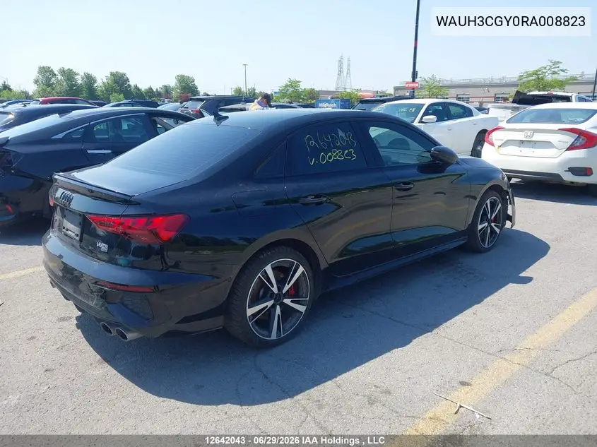 2024 Audi S3 2.0T Progressiv VIN: WAUH3CGY0RA008823 Lot: 12642043